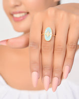 Rida Ring in Aqua Chalcedony