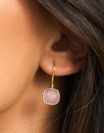 Vama | Calista Earrings | Metal-Sterling Silver | Stone-Rose Quartz | Finish-Shiny