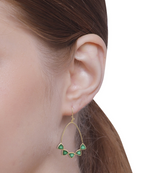 Vama | Adara Earrings | Metal-Sterling Silver | Stone-Green Onyx | Finish-Shiny