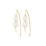 Vama | Lucia Earrings | Metal-Sterling Silver | Stone-White Pearl | Finish-Brushed