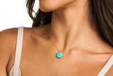 Vama Couture Asteria Necklace | Metal-Gold | Stone-Turquoise | Finish-Shiny