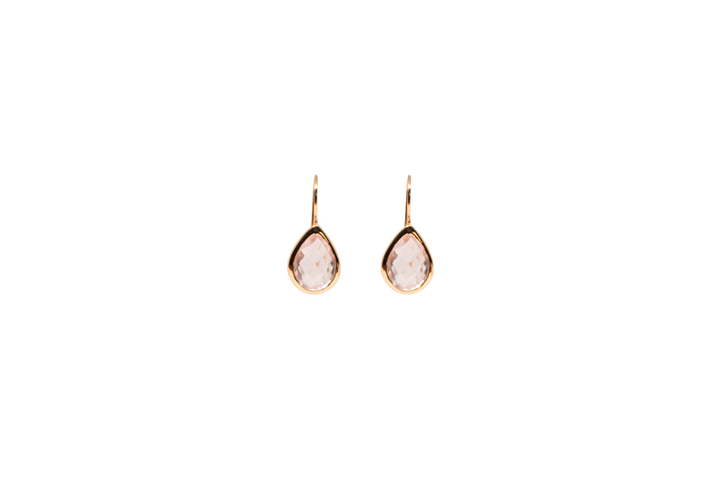 Vama Couture Valencia Earrings | Metal-Gold | Stone-Rose Quartz | Finish-Shiny