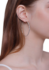 Vama Couture Aurelia Earrings Large | Metal-Silver | Finish-Shiny