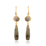 Vama | Allara Earring | Metal-Sterling Silver | Stone-Labradorite | Finish-Shiny