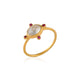 Vama | Ophelia Ring | Metal-Sterling Silver | Stone-Prehnite + Ruby CZ | Finish-Shiny