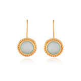 Vama | Fern Earrings | Metal-Sterling Silver | Stone-Aqua Chalcedony | Finish-Matt