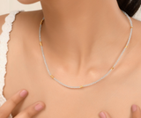 Vama | Aabha Necklace | Metal-Sterling Silver | Stone: White Pearl | Finish-Shiny