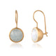 Vama Couture | Orion Earrings in Sterling Silver with Labradorite Stone & Shiny Finish | Elegant Jewellery in Australia