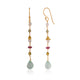 Vama Couture | Edena Sterling Silver Earrings with Aqua Chalcedony & Tourmaline | Shiny Finish | Australian Handmade Jewellery