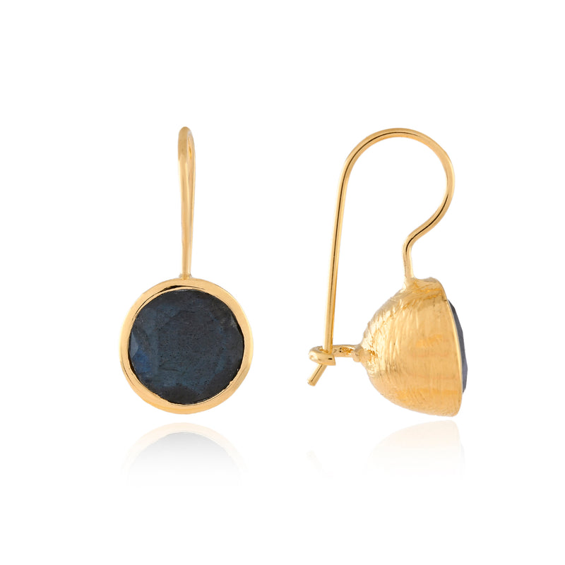 Vama Couture | Orion Earrings in Sterling Silver with Black Onyx Stone & Shiny Finish | Elegant Jewellery in Australia