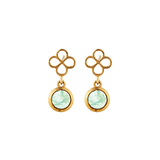 Vama | Mytros earrings | Metal-Sterling Silver | Stone-Aqua Chalcedony | Finish-Brushed