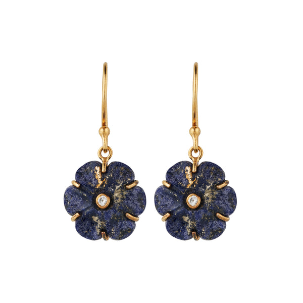 Vama Couture Asteria Earrings | Metal-Gold | Stone-Lapis Lazuli | Finish-Shiny