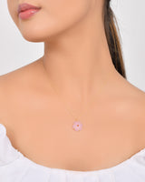 Vama | Asteria Necklace | Metal-Sterling Silver | Stone-Rose Quartz | Finish-Shiny