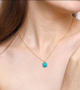 Vama | Caliste Necklace | Metal-Sterling Silver | Stone-Turquoise | Finish-Shiny