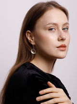 Vama Couture Giselle earrings | Metal-Silver | Stone-Garnet | Finish-Matt