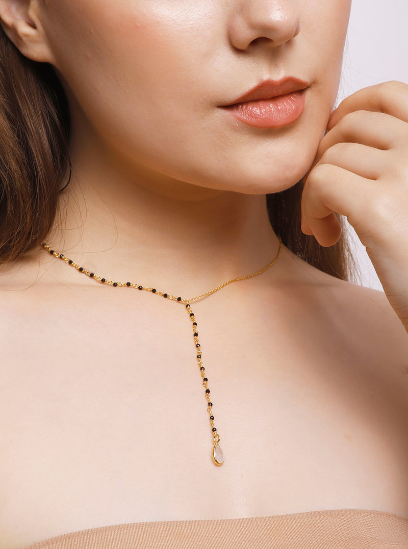 Vama Couture Iris Necklace | Metal-Gold | Stone: Pearl | Finish-Shiny