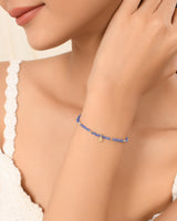 Vama Couture | Neel Bracelet in Sterling Silver with Blue Pearl & Shiny Finish | Elegant Jewellery in Australia