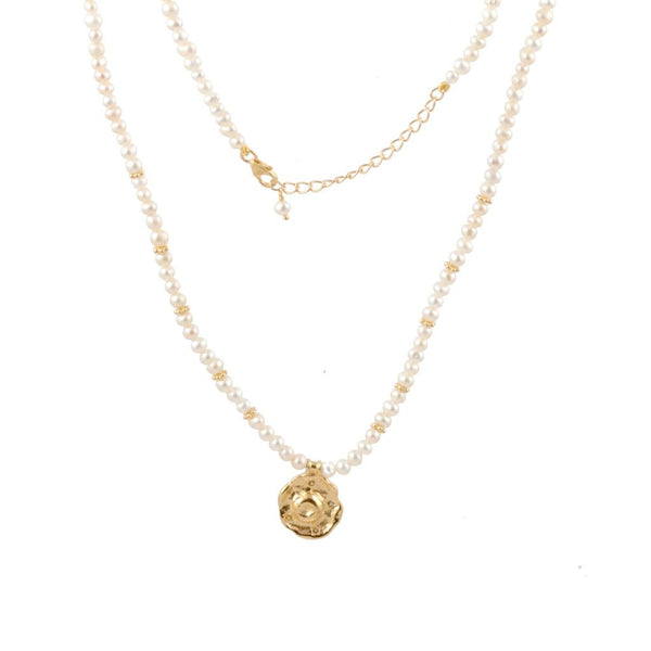 Vama Couture Motidana Necklace | Metal-Gold | Stone: Pearl | Finish-Shiny