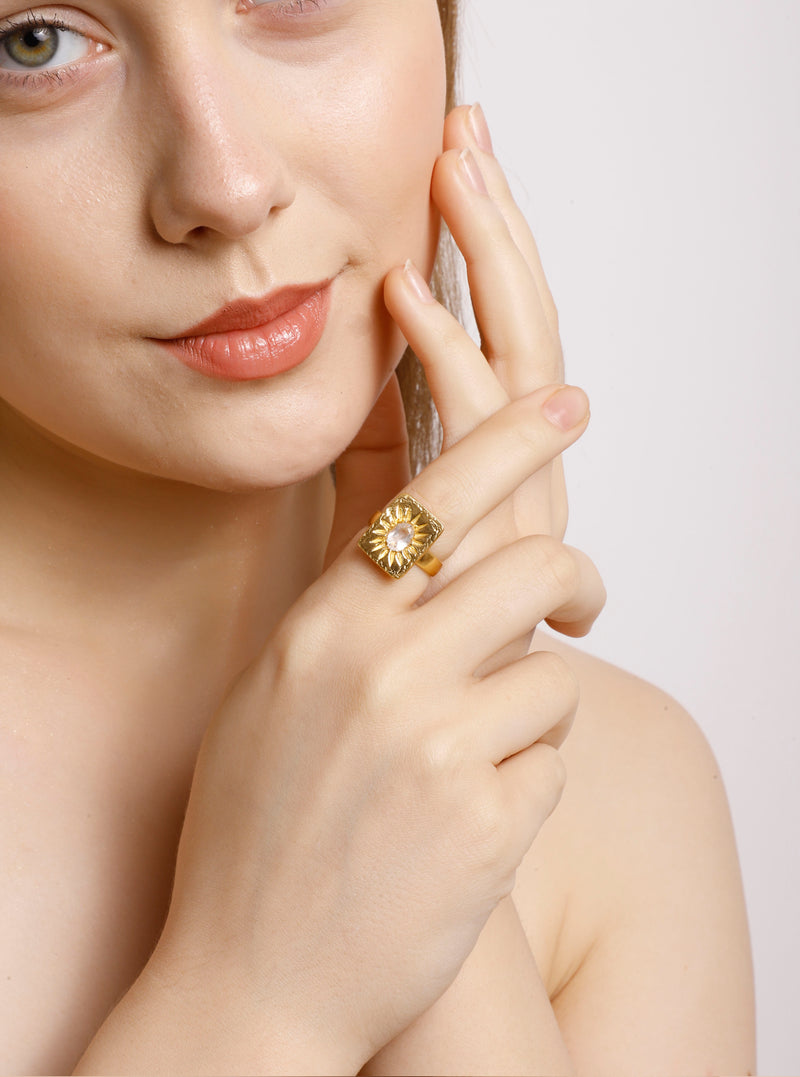 Jaci Ring in Sterling Silver with Crystal Stone | Shiny Finish Jewellery in Australia