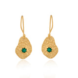 Vama | Zohra Earrings | Metal-Sterling Silver | Stone-Green Onyx | Finish-Matt