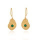 Vama Couture | Zohra Earrings in Sterling Silver with Green Onyx & Matt Finish | Elegant Jewelry in Australia