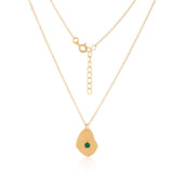 Vama | Zohra Necklace | Metal-Sterling Silver | Stone-Green Onyx | Finish-Matt