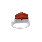 Vama Couture Lionel Ring | Metal-Gold | Stone-Red Carnelian | Finish-Shiny