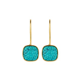 Vama Couture Calista Earrings | Metal-Gold | Stone-Turquoise | Finish-Shiny