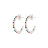 Vama Couture Carissa Earrings | Metal-Silver | Stone-Multi cz | Finish-Shiny
