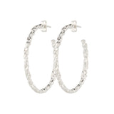 Vama Couture Aurelia Earrings With Hoops Medium | Metal-Silver | Finish-Shiny