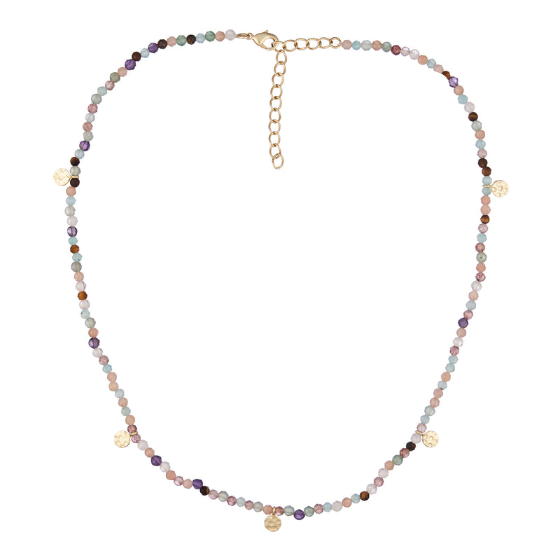 Vama Couture Isthmia Necklace | Metal-Gold | Stone-Rose Quartz | Finish-Shiny