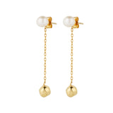 Vama Couture Hera Earrings | Metal-Gold | Stone: White Pearl | Finish-Shiny