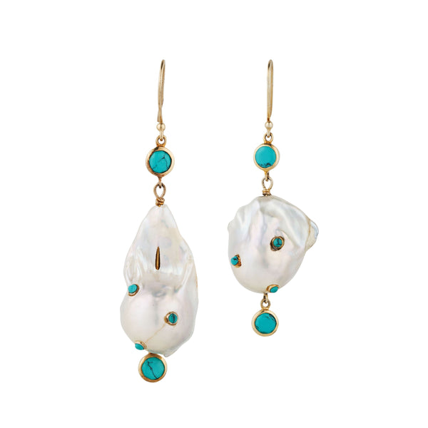 Vama Couture Andromeda Earrings | Metal-Gold | Stone-Baroque Pearl | Finish-Shiny