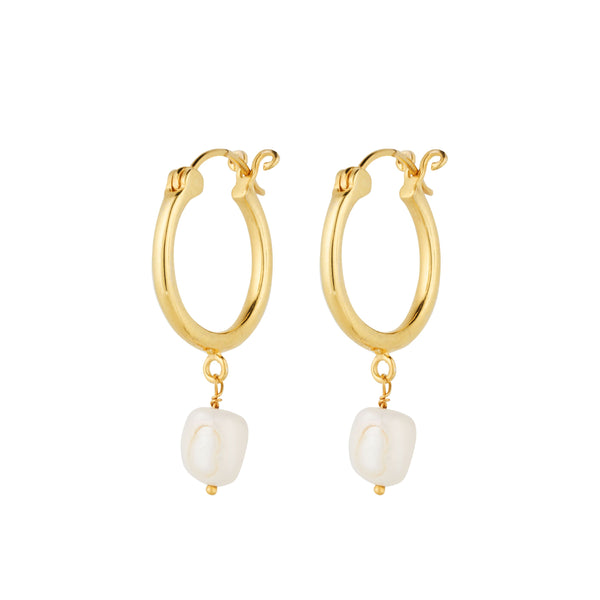 Vama Couture Helena Earrings | Metal-Gold | Stone-Freshwater Pearl | Finish-Brushed