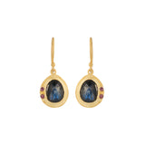 Vama Couture Cecelia Earrings | Metal-Gold | Stone-Labarodorite | Finish-Matt