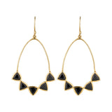 Vama Couture Adara Earrings | Metal-Gold | Stone-Black Onyx | Finish-Shiny