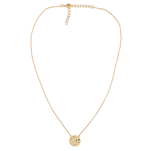 Vama Couture Constellation Necklace | Metal-Gold | Stone-Multi CZ | Finish-Shiny